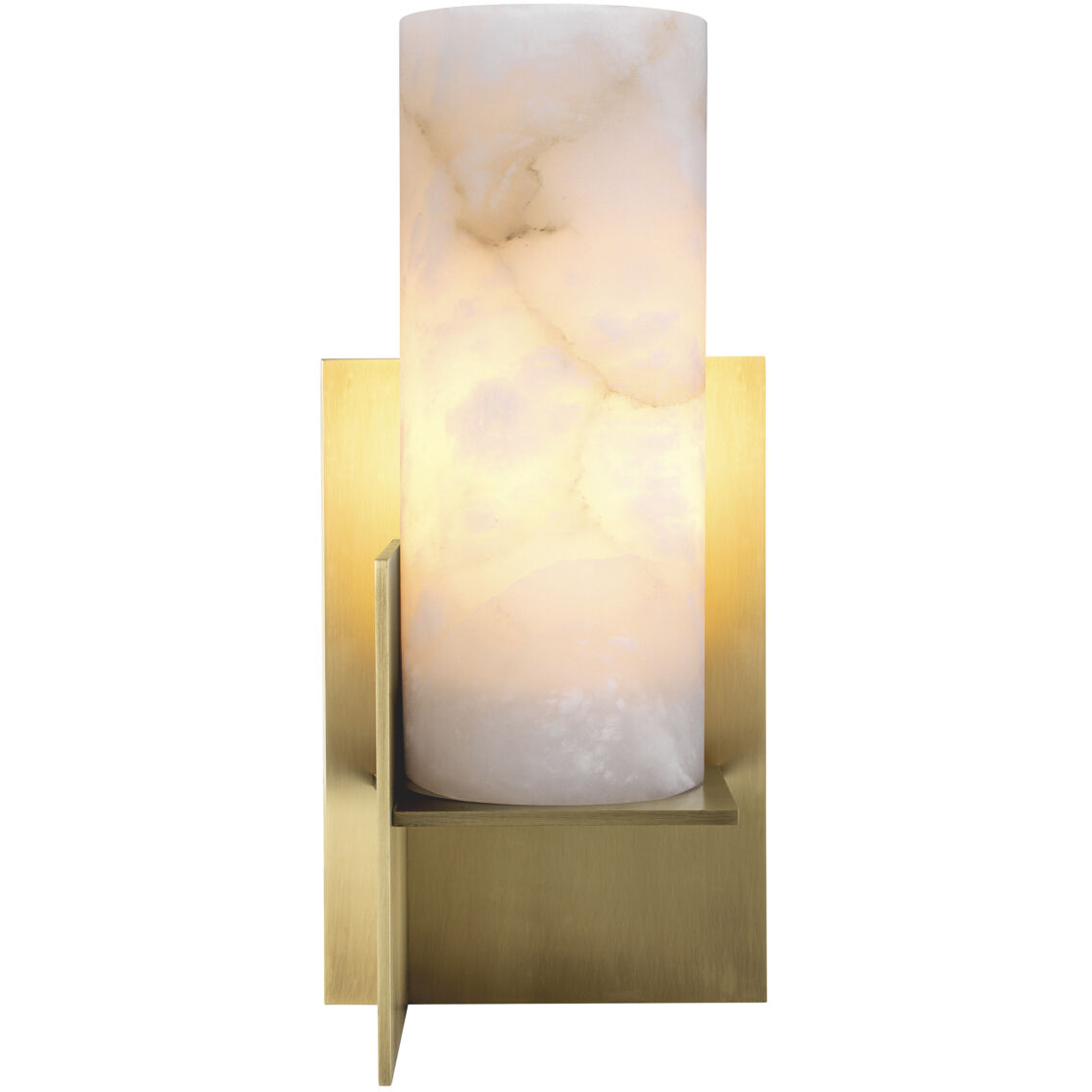 Frisco 15.75 inch 40 watt Antique Brass with Alabaster Table Lamp Portable Light