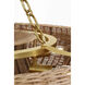 AERIN Devon LED 35 inch Hand-Rubbed Antique Brass Chandelier Ceiling Light in Natural Wicker