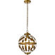 Levante 1 Light 12 inch Brass Pendant Ceiling Light