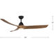 Baylor 60 inch Matte Black and Dark Walnut Ceiling Fan