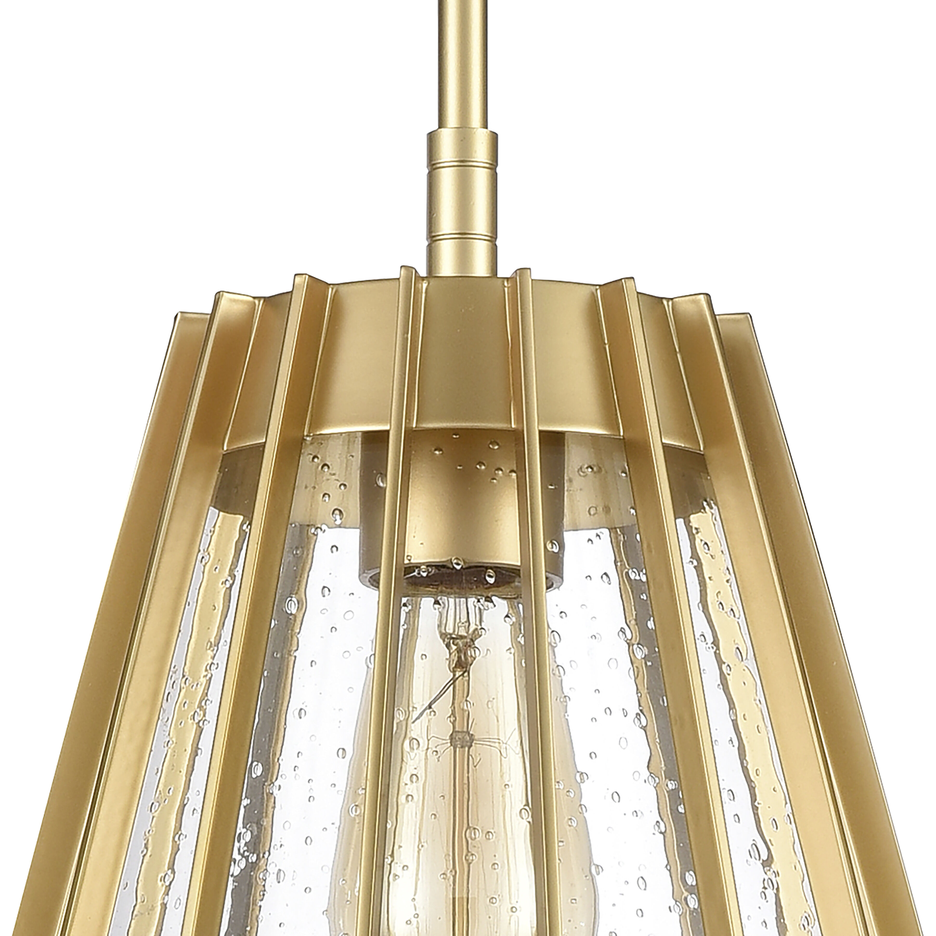 Open Louvers Pendant Ceiling Light in Champagne Gold
