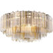 Addis 16 Light 32 inch Aged Brass Flush Ceiling Light in Tronchi Glass Autumn