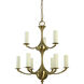 Atherton 9 Light 27 inch Brushed Brass Dining Chandelier Ceiling Light
