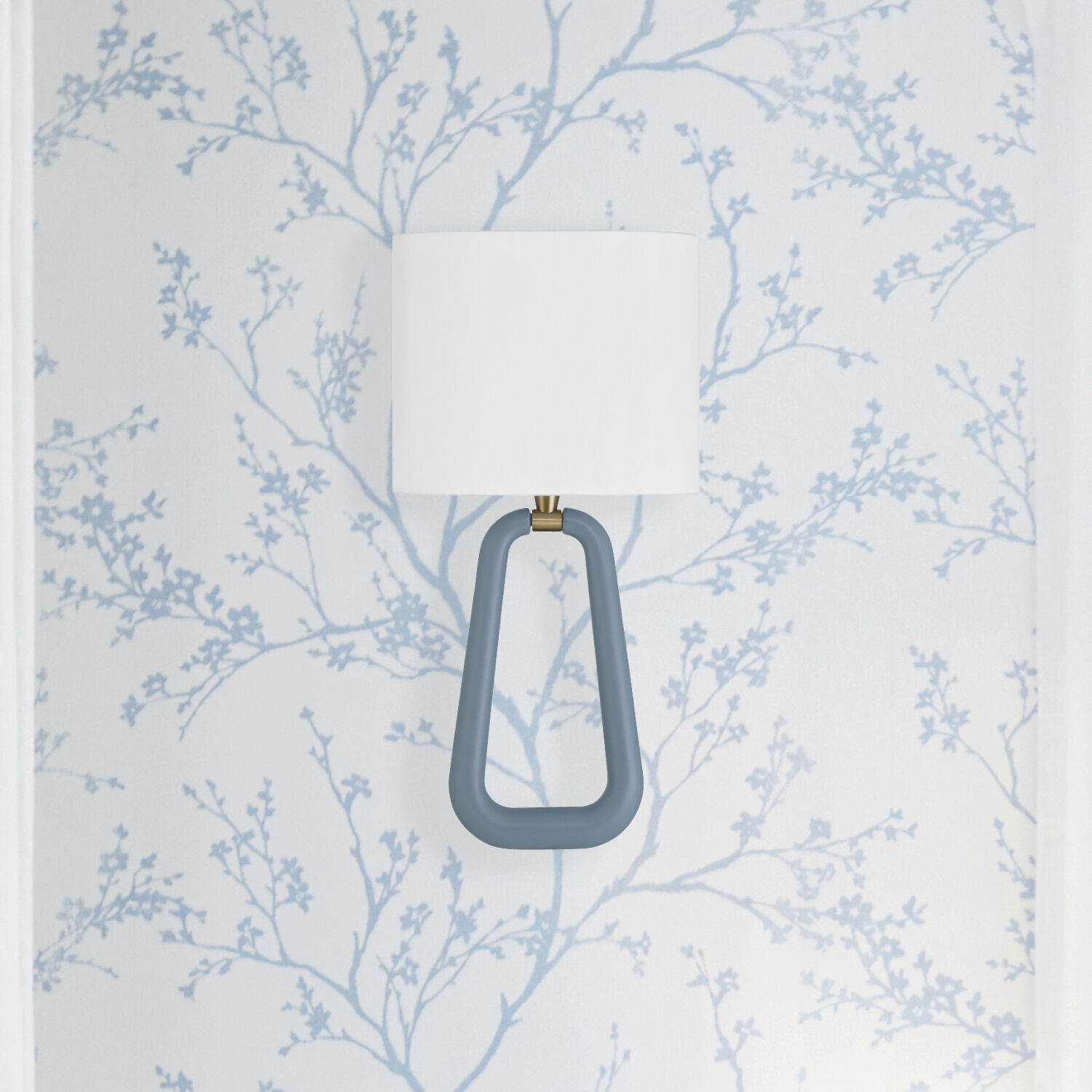 Jori Bath Wall Light in Aged Brass and Blue