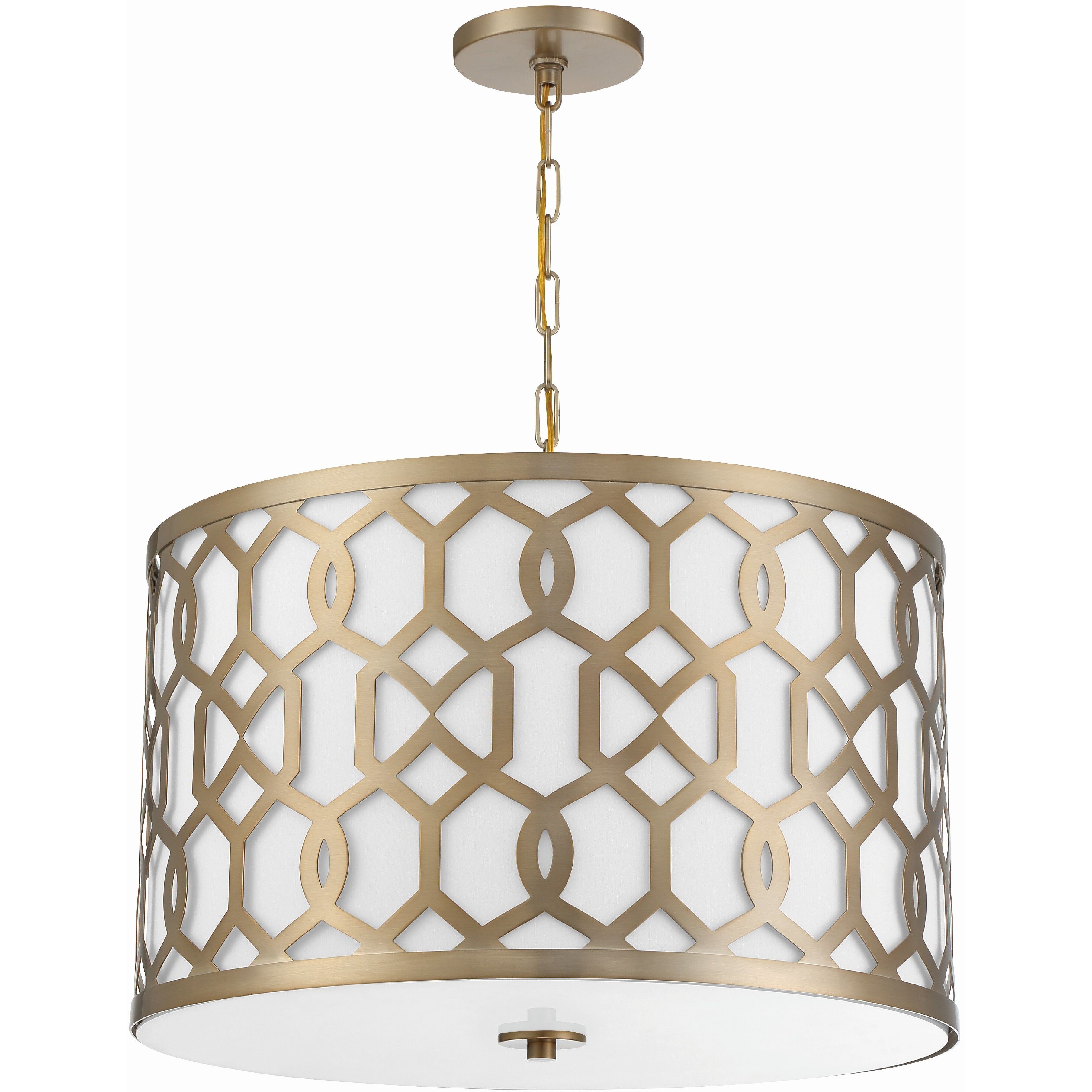 Jennings Pendant Ceiling Light in Aged Brass