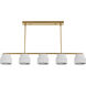 Harlowe 5 Light 51 inch Luxe Gold Linear Chandelier Ceiling Light, Large