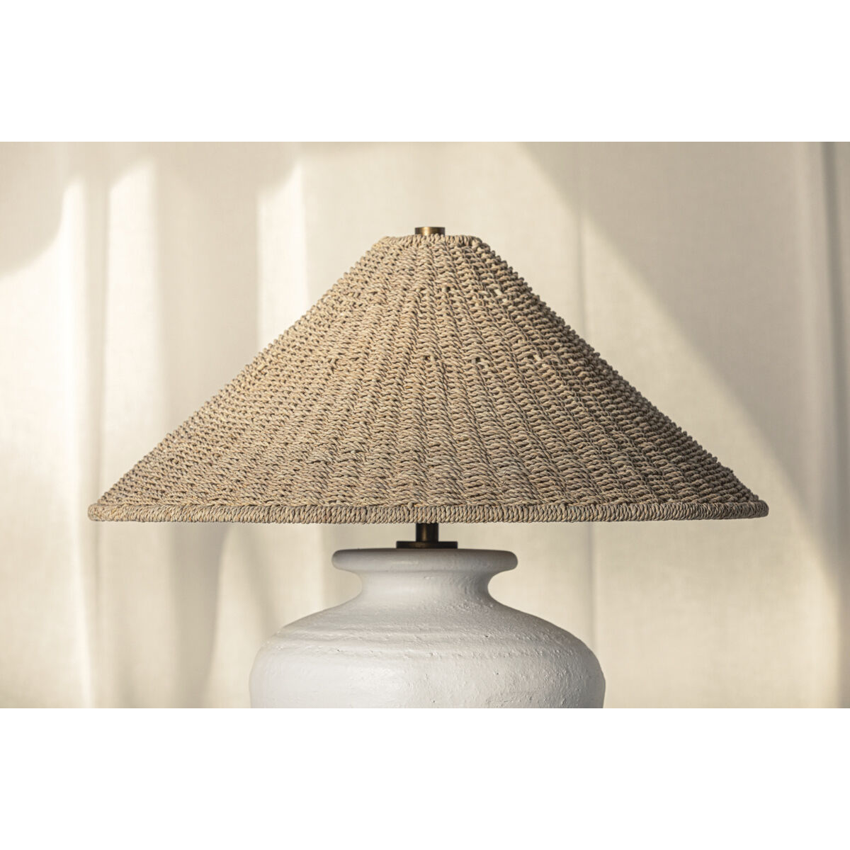 Pezante 30 inch 15.00 watt Patina Brass/Ceramic Loft White Table Lamp Portable Light