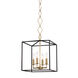 Richie 4 Light 13 inch Aged Brass / Black Pendant Ceiling Light