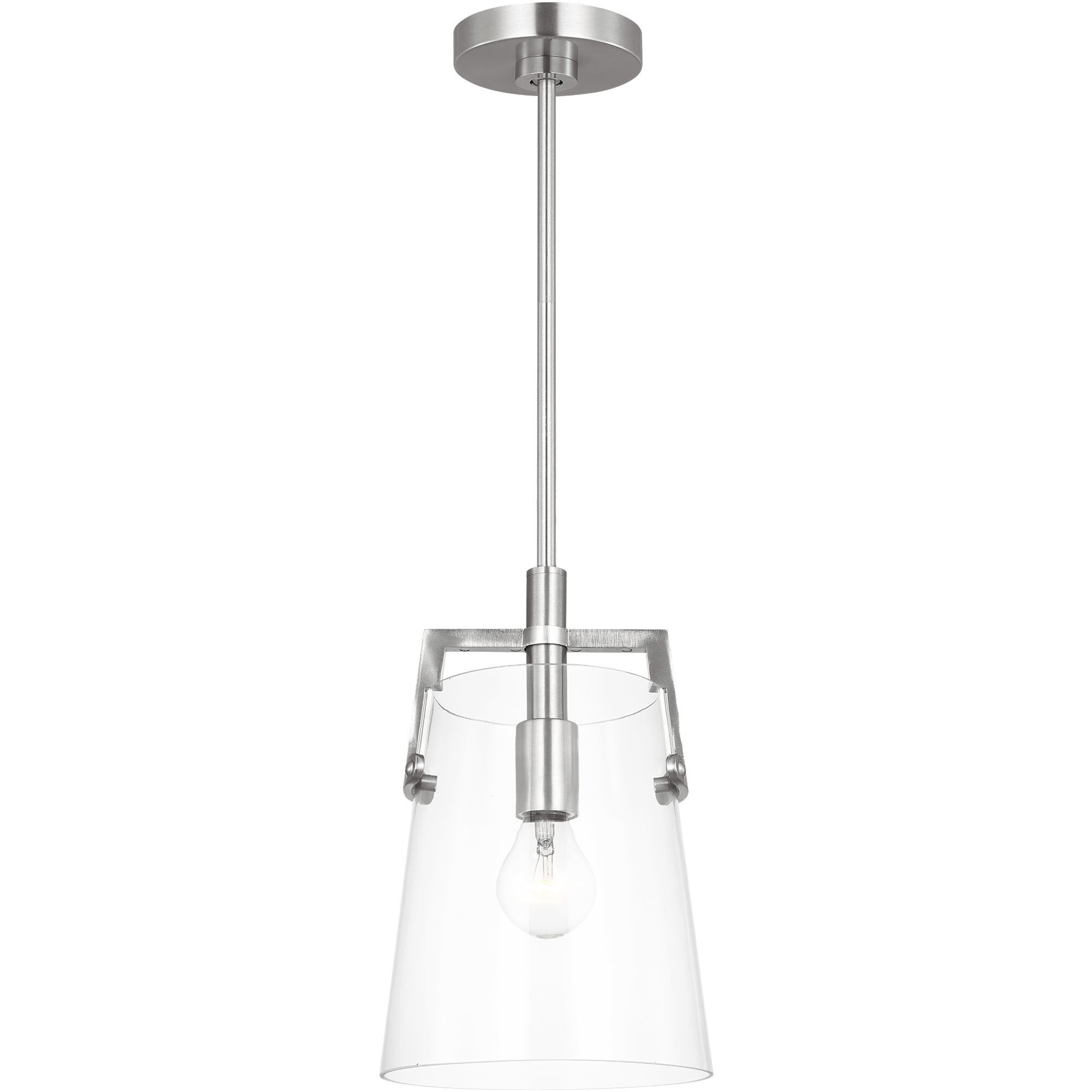 Drew & Jonathan Crofton 1 Light 7.75 inch Brushed Nickel Pendant Ceiling Light, Small