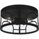 Brampton 3 Light 14 inch Matte Black Flush Mount Ceiling Light
