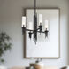 Torres 4 Light 18 inch Clear Ribbed Glass/Matte Black Chandelier Ceiling Light