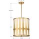 Royston 4 Light 17 inch Antique Gold Pendant Ceiling Light in Antique Brass and Black