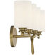 Woodbury 4 Light 28 inch Warm Brass Bathroom Vanity Light Wall Light