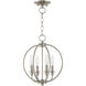 Milania 4 Light 13 inch Brushed Nickel Convertible Mini Chandelier/Ceiling Mount Ceiling Light