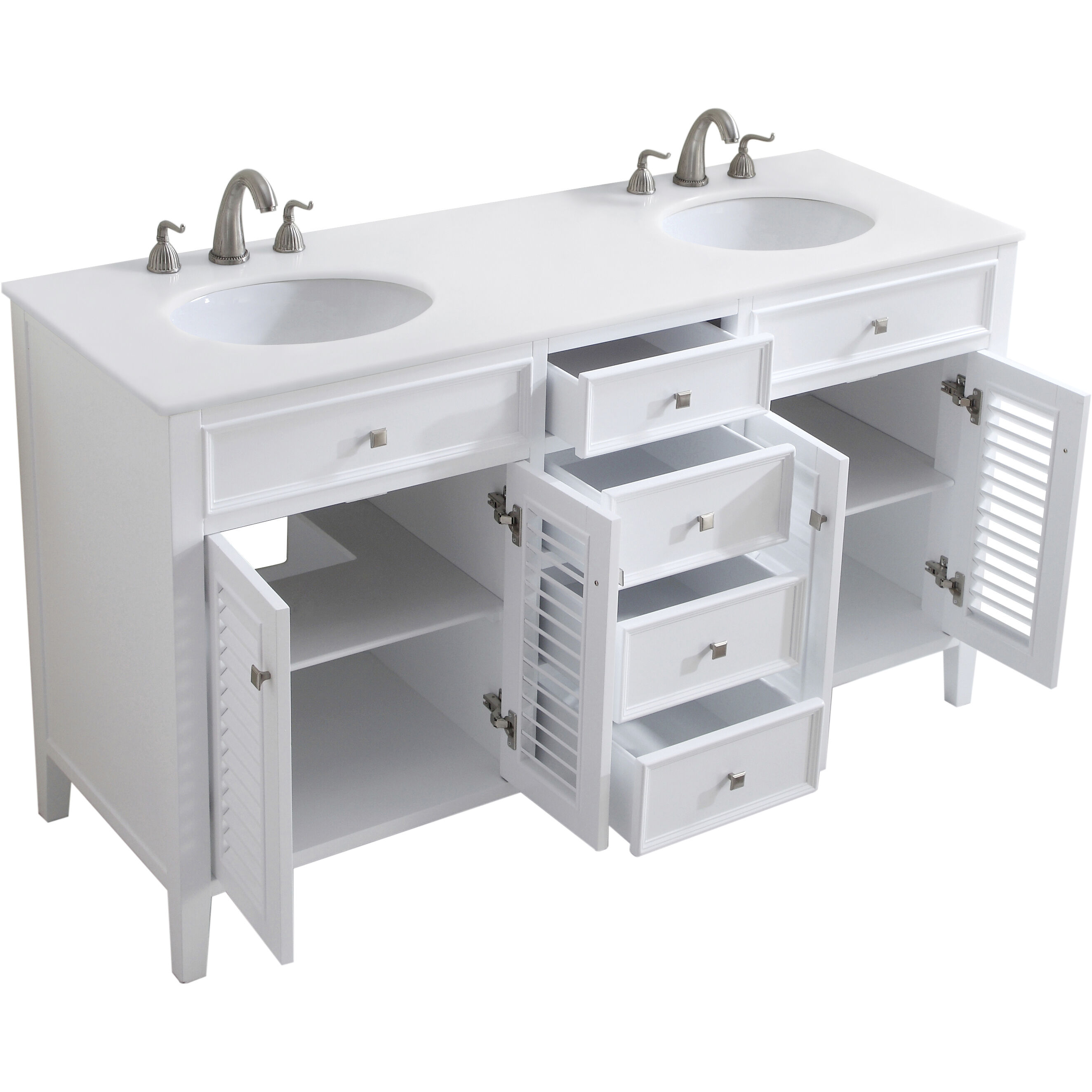 Cape Cod 60 X 21 X 35 inch Antique White Vanity Sink Set
