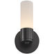 Fusion Collection - Cellini Family 4.5 inch Matte Black and Ribbed Opal ADA Wall Sconce Wall Light, EVOLV