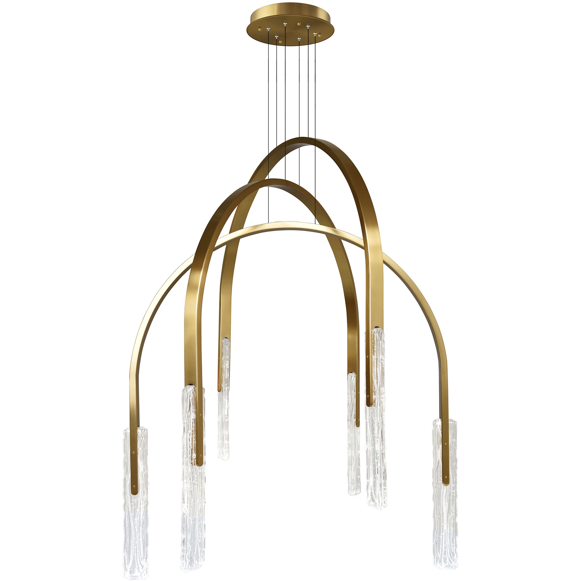 Curva LED 38 inch Brass Chandelier Ceiling Light