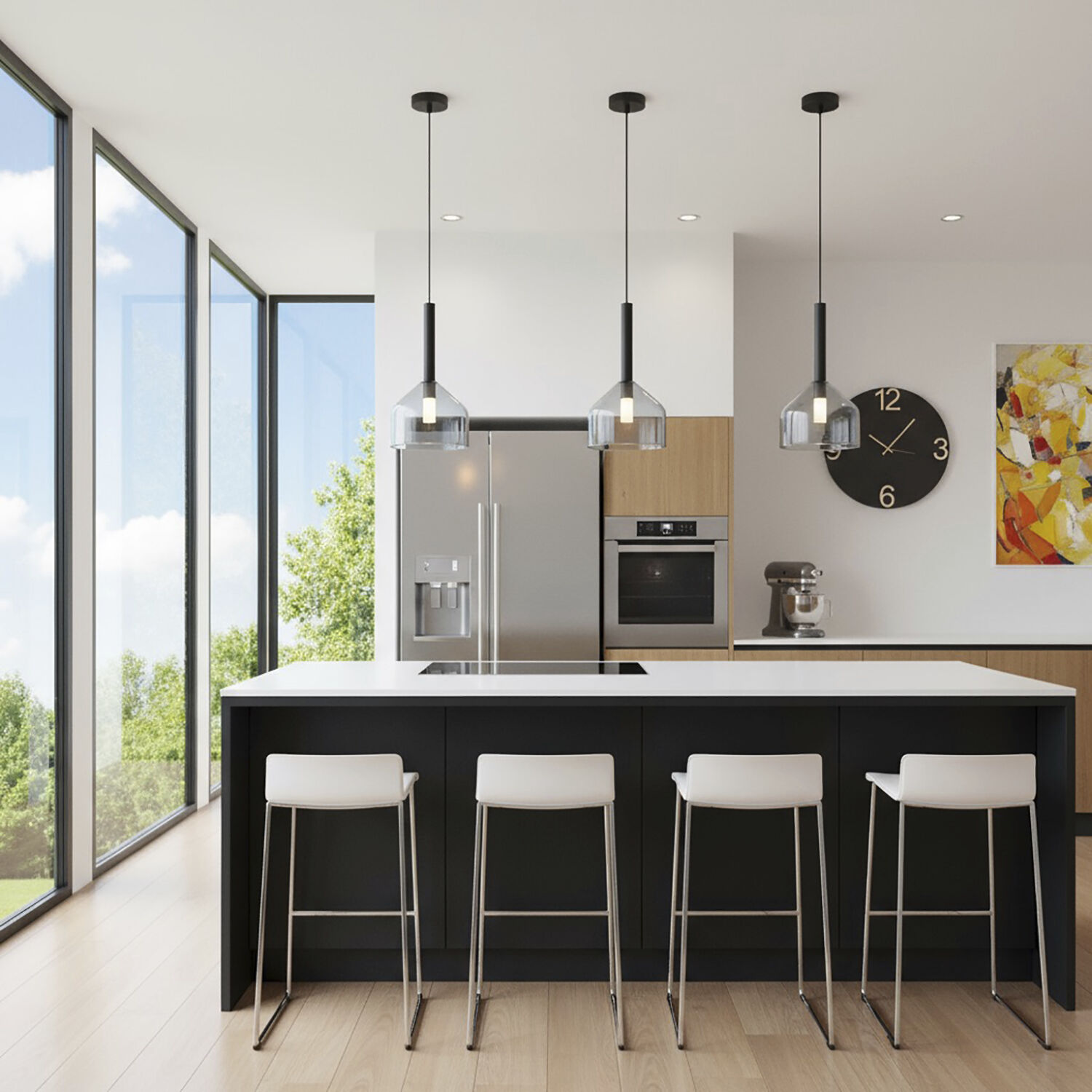 Kali LED 8 inch Black Pendant Ceiling Light