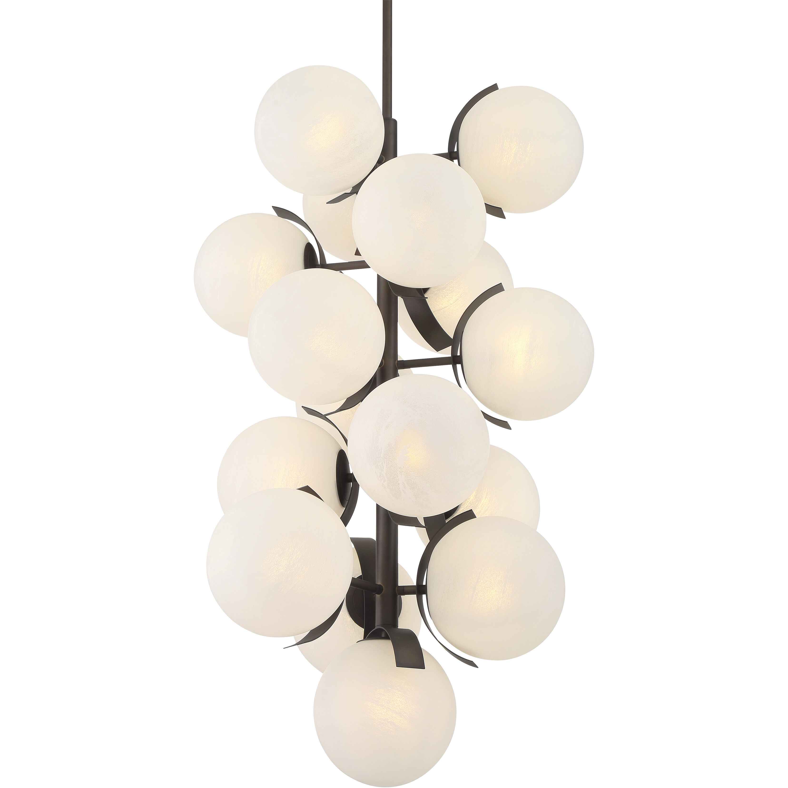 Vino 16 Light 24.75 inch Dark Bronze Pendant Ceiling Light in White Etched Alabaster Glass