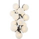 Vino 16 Light 24.75 inch Dark Bronze Pendant Ceiling Light in White Etched Alabaster Glass