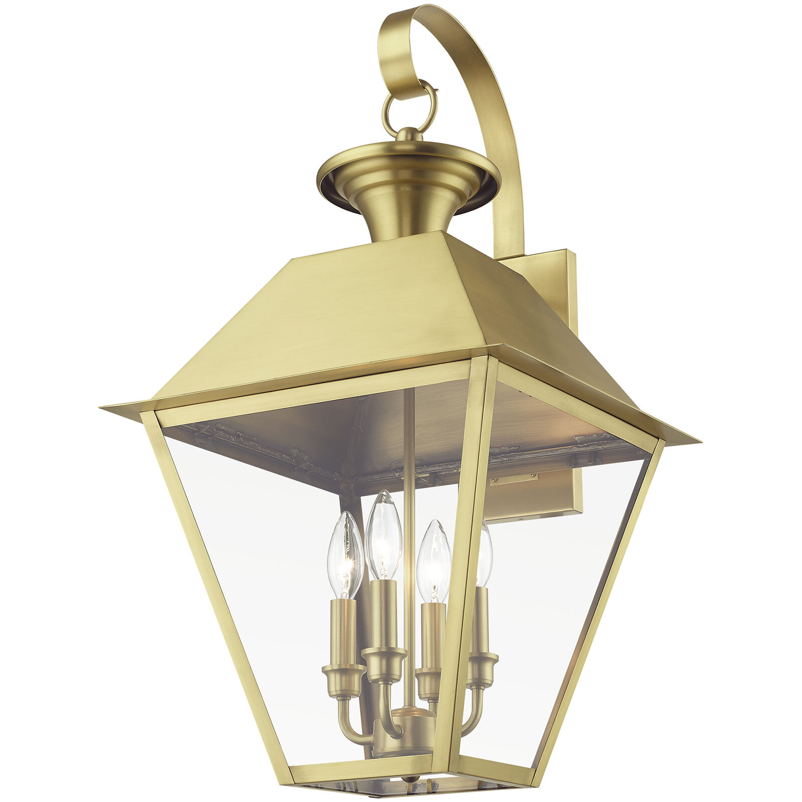 Wentworth 4 Light 28 inch Natural Brass Outdoor Extra Wall Lantern, Extra Large