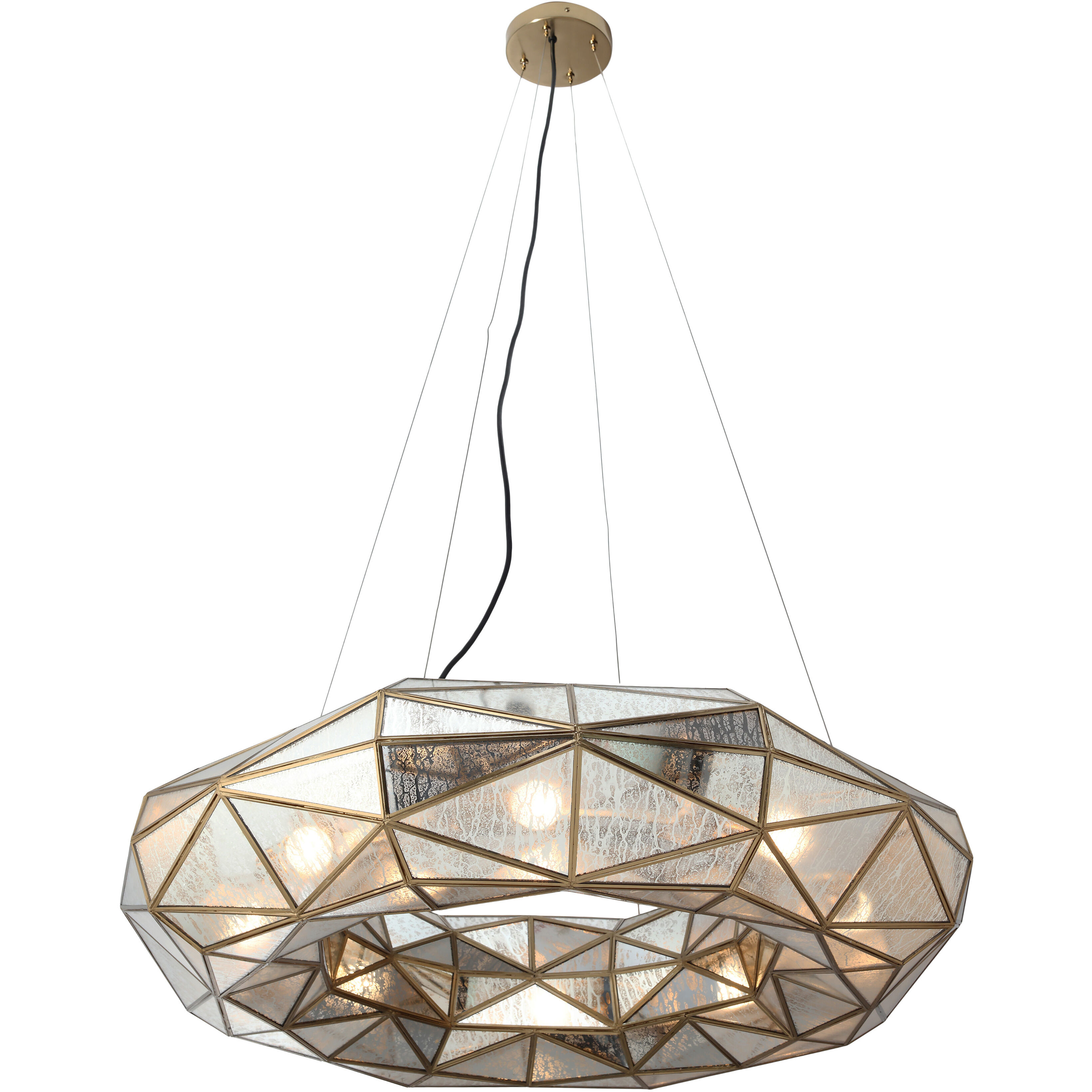 Geo-Gem 8 Light 35.5 inch Brass Antique Chandelier Ceiling Light