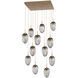 Meteo Incandescent 12 Light Novel Brass Chandelier Ceiling Light, Square Multi-Pendant