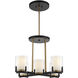 Eaton 5 Light 27 inch Matte Black with Warm Brass Accents Chandelier Ceiling Light
