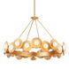 Emerald 22 Light 44.5 inch Vintage Gold Leaf Chandelier Ceiling Light