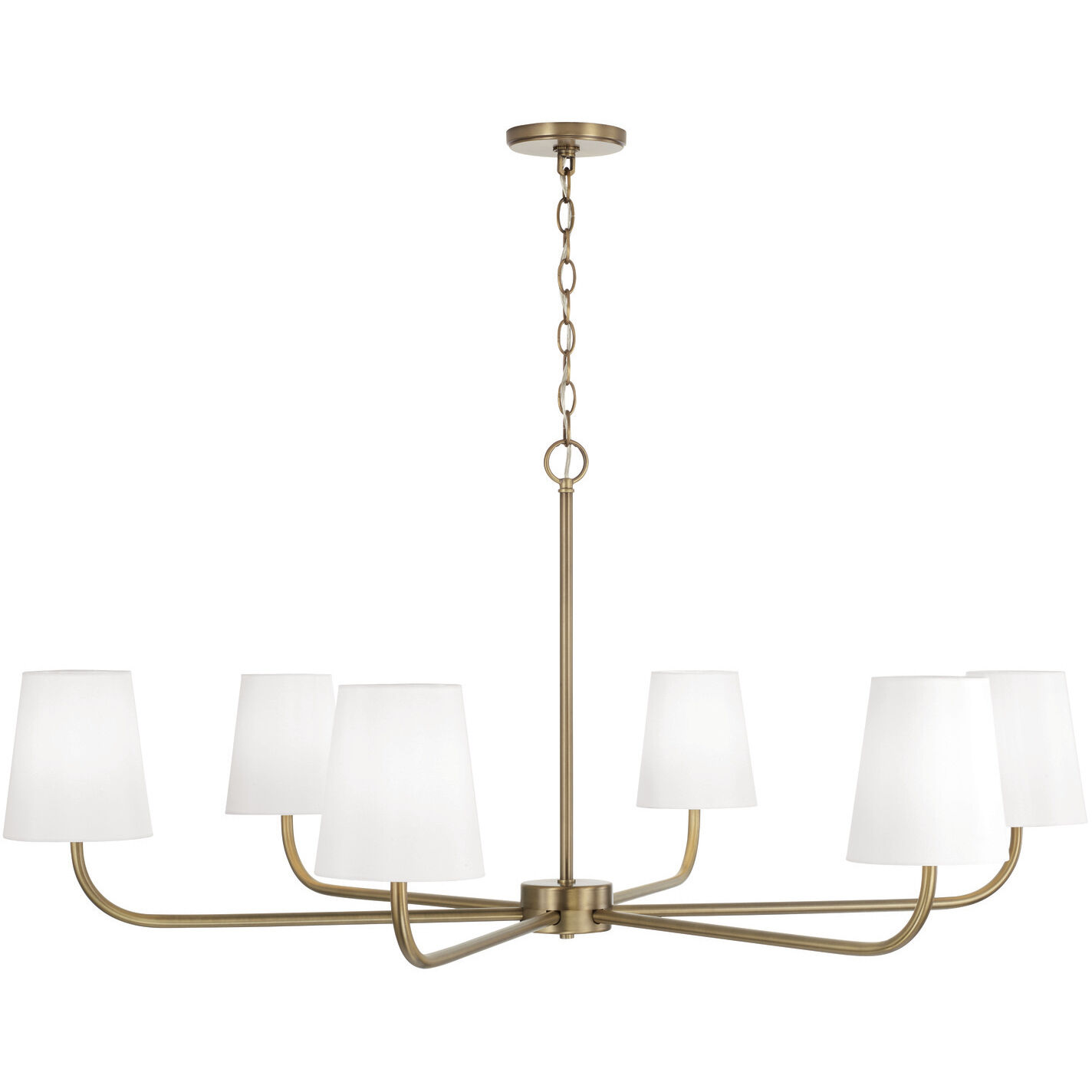 Brody 6 Light 47 inch Aged Brass Chandelier Ceiling Light