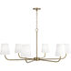 Brody 6 Light 47 inch Aged Brass Chandelier Ceiling Light
