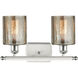 Ballston Cobbleskill 2 Light 16 inch White and Polished Chrome Bath Vanity Light Wall Light in Mercury Glass, Ballston