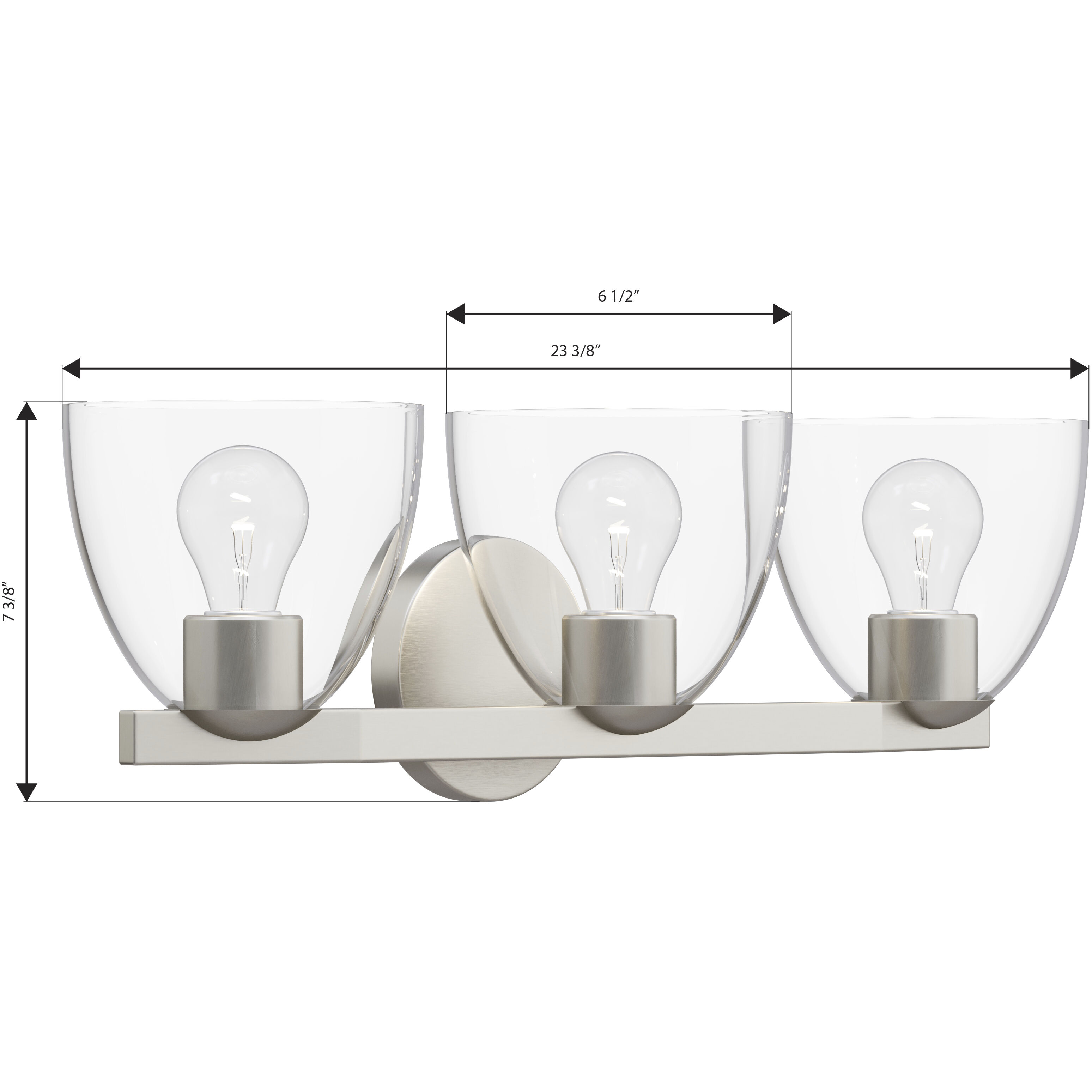 Noellea 3 Light 23.5 inch Brushed Nickel Vanity Wall Light