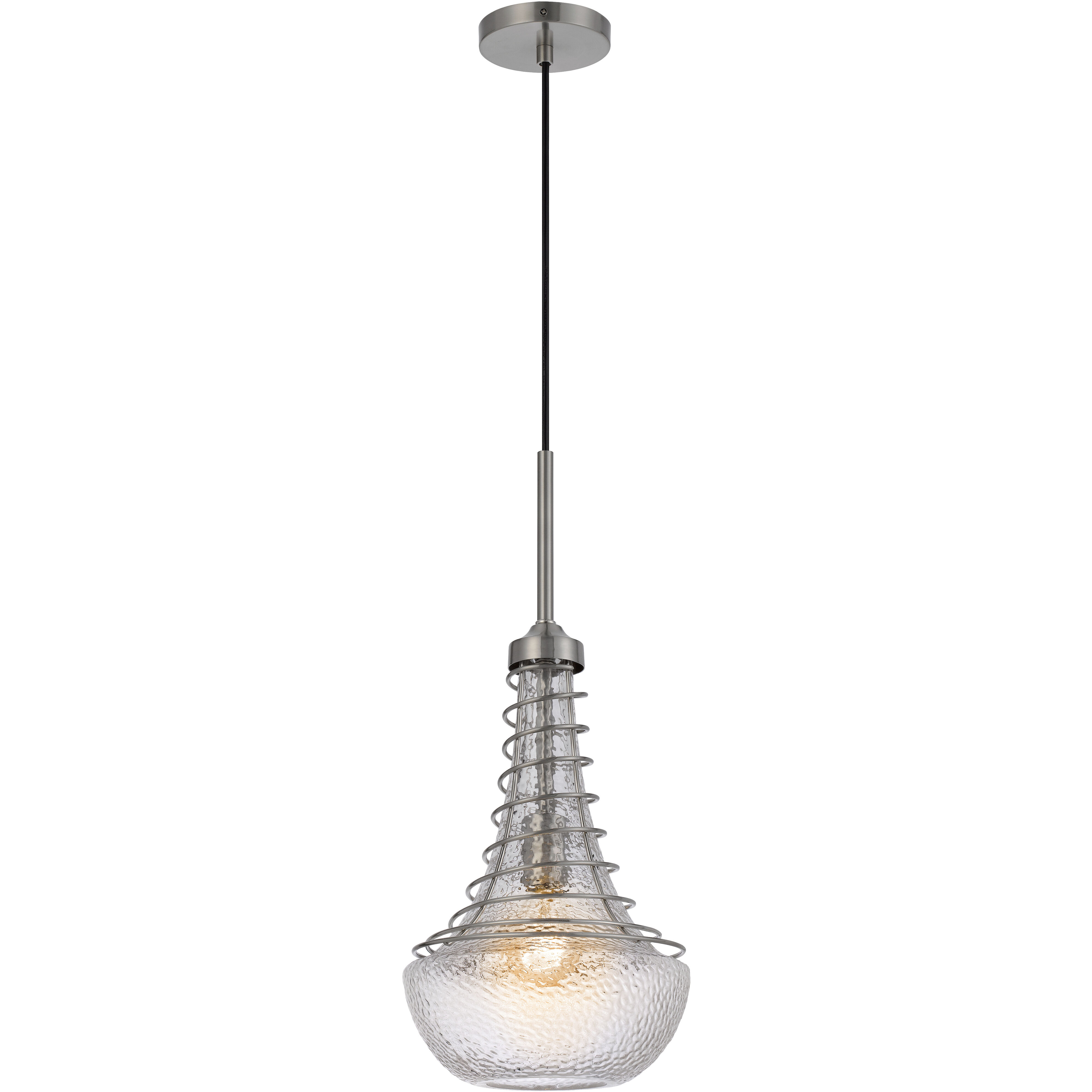 Baraboo 1 Light 14.25 inch Brushed Steel and Silver Mini Pendant Ceiling Light