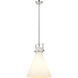 Downtown Urban Newton Cone 1 Light 14 inch Polished Nickel Pendant Ceiling Light in Matte White Glass