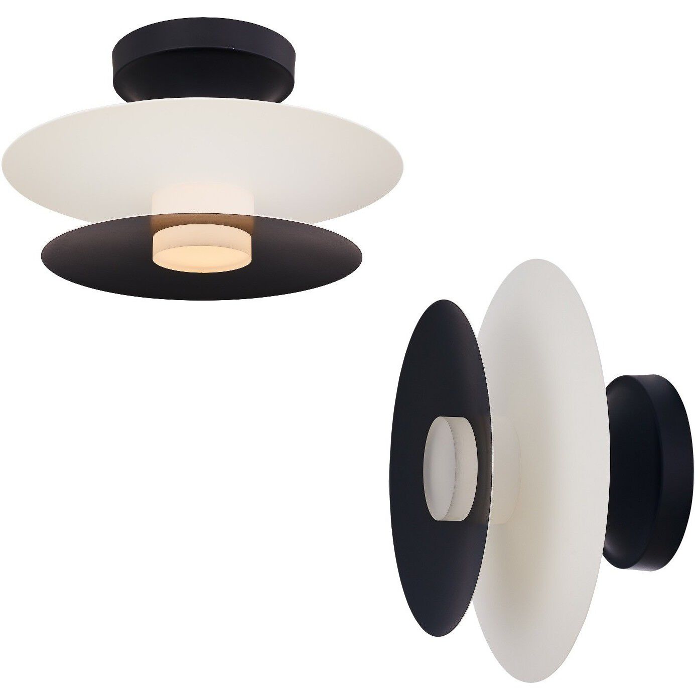 Fresno 10 inch White and Matte Black Flush Mount Ceiling Light