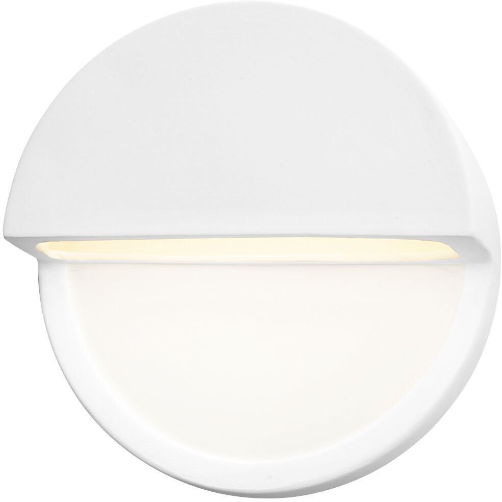 Ambiance LED 8 inch Gloss White ADA Wall Sconce Wall Light, Closed Top Fixture, Dome
