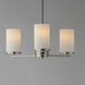 Lateral 3 Light 18 inch Satin Nickel Chandelier Ceiling Light in Satin White