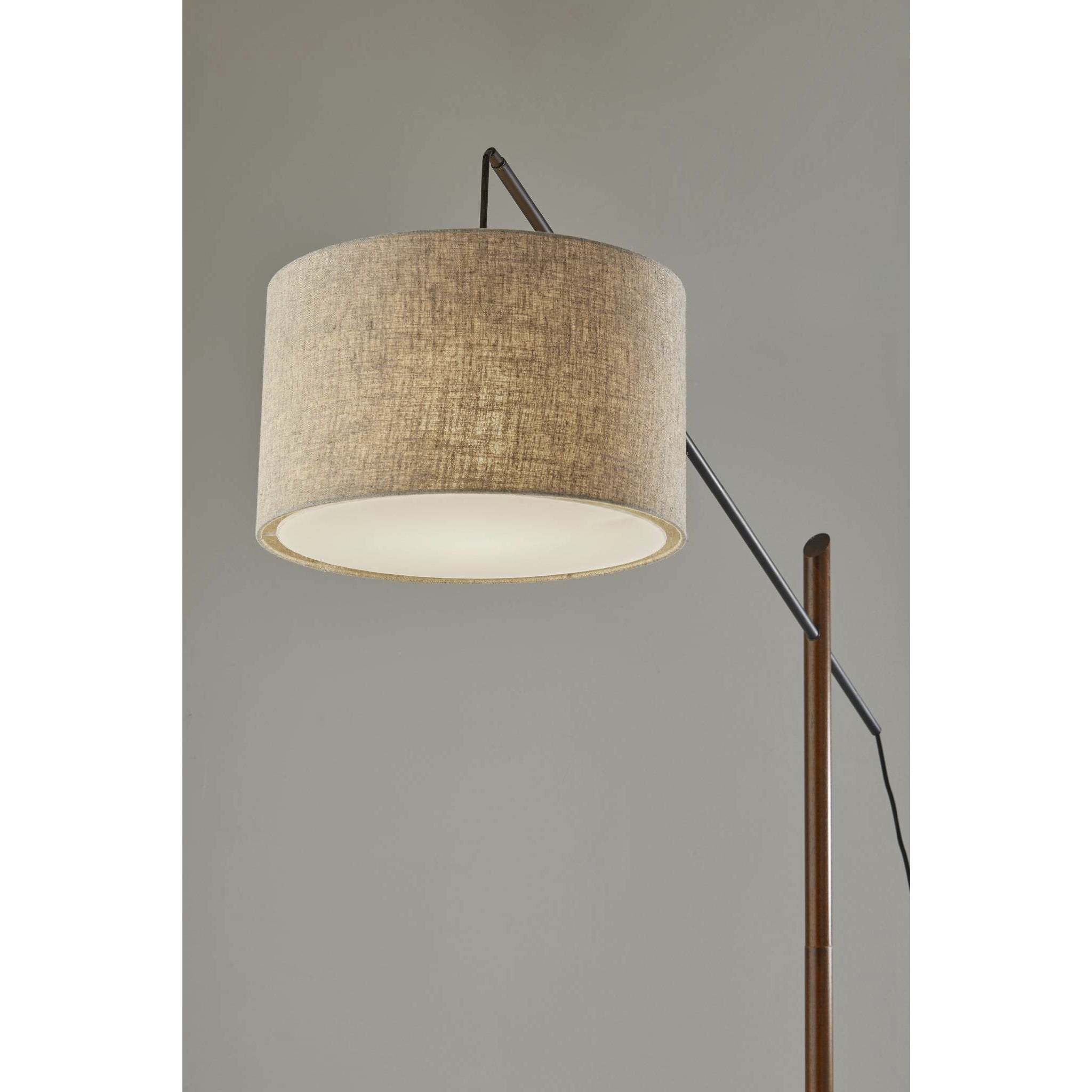 Ethan 77 inch 100.00 watt Black with Walnut Rubberwood Arc Lamp Portable Light