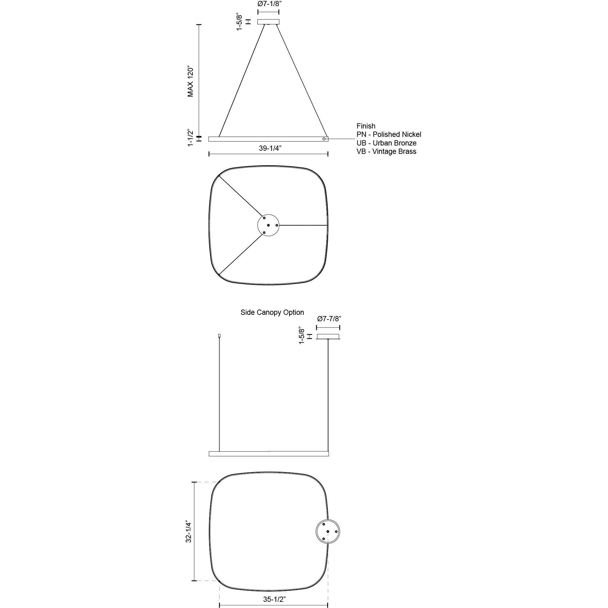 Yukon Pendant Ceiling Light in Urban Bronze