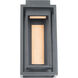 Dorne LED 14 inch Black and Aged Brass Outdoor Wall Light in 14in.