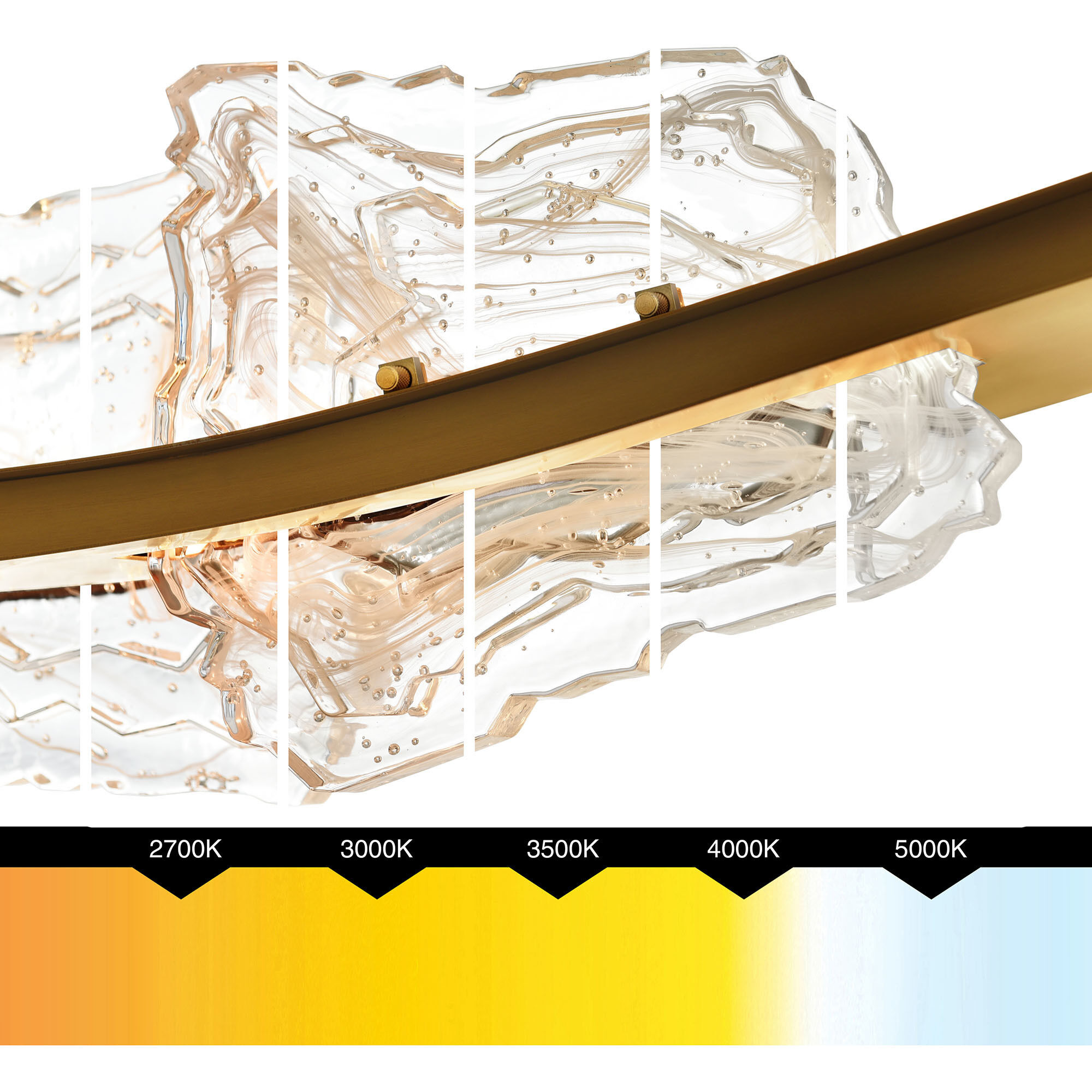 Arcus LED 50 inch Brass Chandelier Ceiling Light