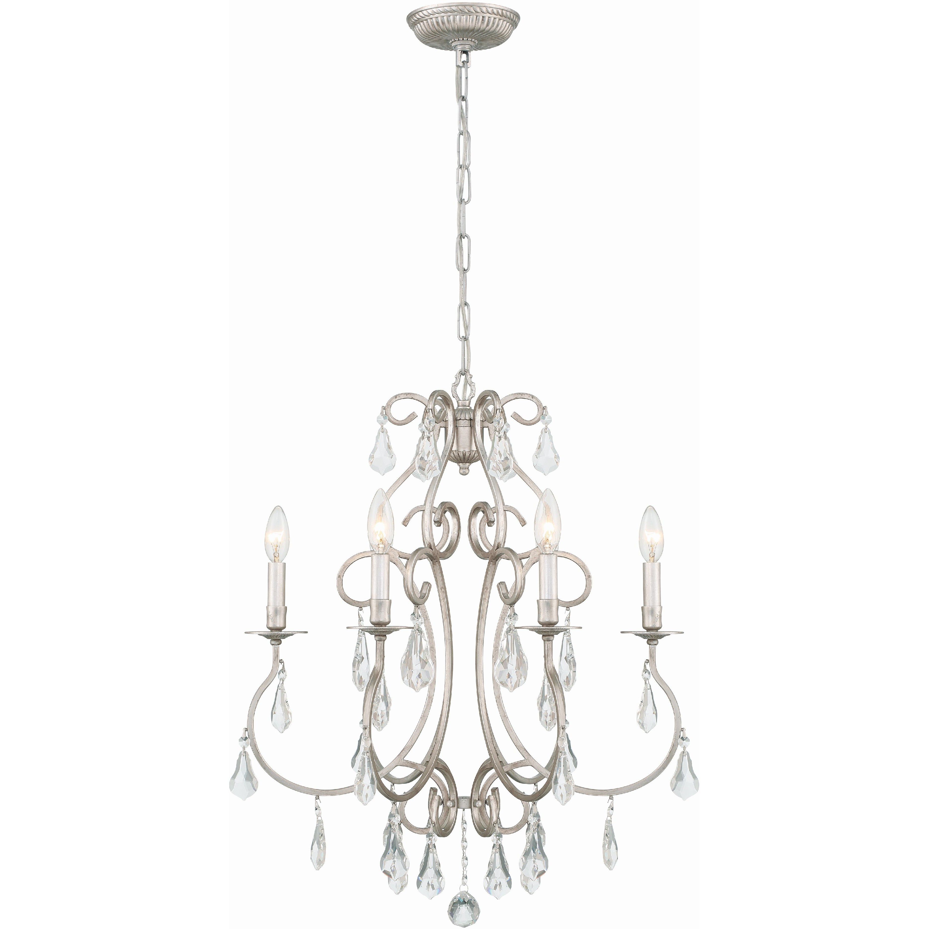 Ashton 6 Light 21.5 inch Olde Silver Chandelier Ceiling Light in Clear Hand Cut