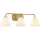 Blair 3 Light 25.5 inch Warm Brass Bath Wall Light