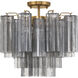 Addis 4 Light 17.75 inch Aged Brass Semi Flush Ceiling Light in Smoke