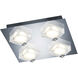 Brooklyn 4 Light 13.75 inch Chrome Flush Mount Ceiling Light