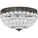 Petit Crystal 4 Light Heirloom Bronze Flush Mount Ceiling Light in Optic