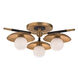 Julien LED 13 inch Aged Brass Semi Flush Ceiling Light, Opal Matte
