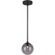 Atlas 1 Light 6 inch Matte Black Pendant Ceiling Light