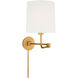 Barbara Barry Go Lightly 8.75 inch 15 watt Gild Swing Arm Wall Light in Linen